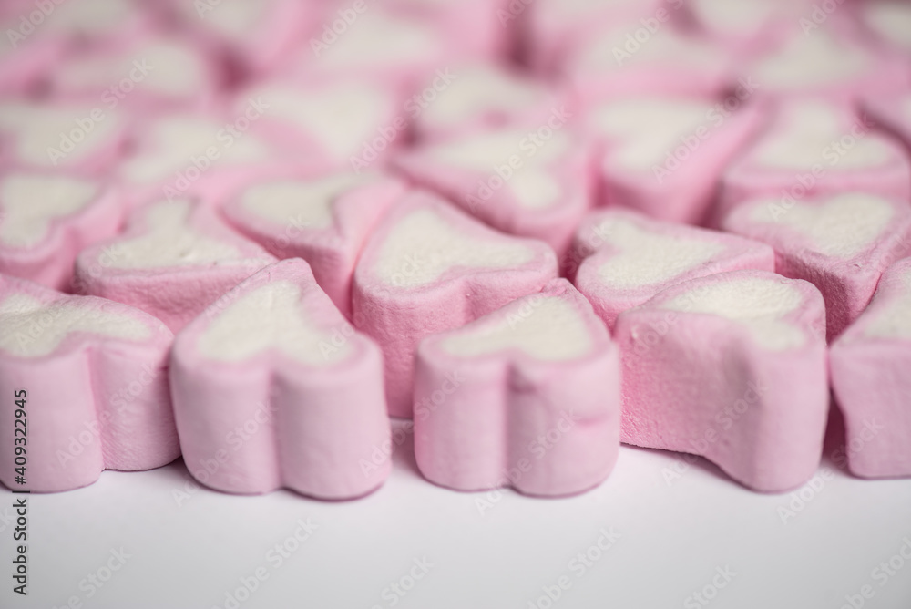 Marshmallows in the shape of a heart for Valentine's Day Marshmallows in the shape of a heart for Valentine's Day