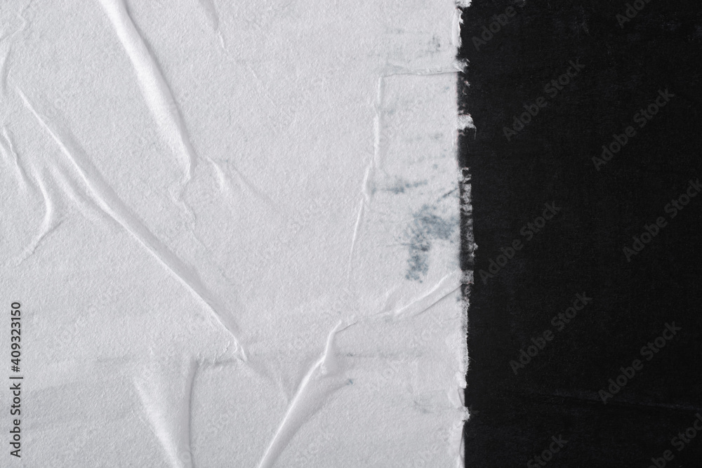 Fototapeta premium White and black paper with folds. Paper texture.