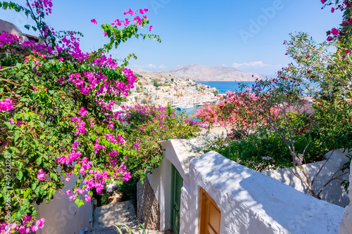 Fototapeta Naklejka Na Ścianę i Meble -  Symi town streets, Dodecanese islands, Greece