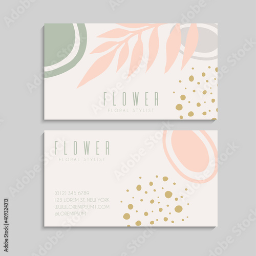 visiting card or business card set. Flyer template design.