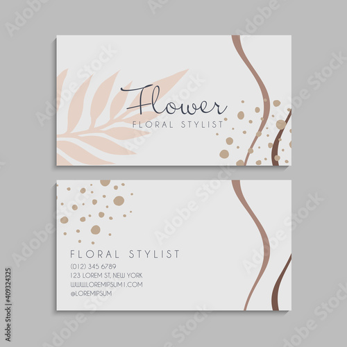 visiting card or business card set. Flyer template design.