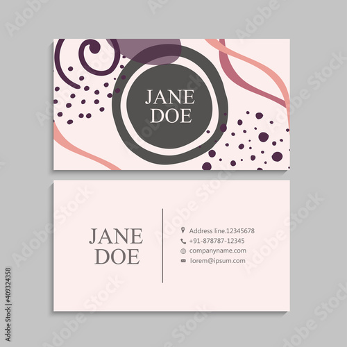 visiting card or business card set. Flyer template design.