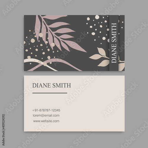 visiting card or business card set. Flyer template design.