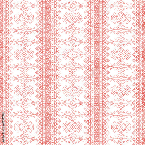 Geometric kilim ikat pattern with grunge texture 