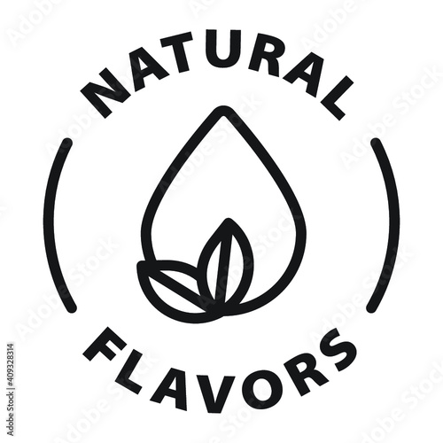 natural flavors black and white outline badge icon