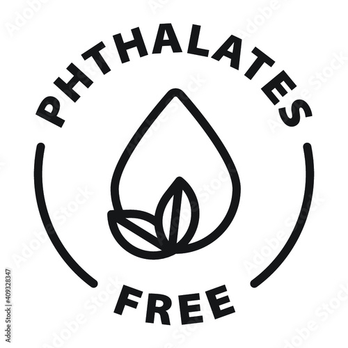 phthalates free black and white outline badge icon
