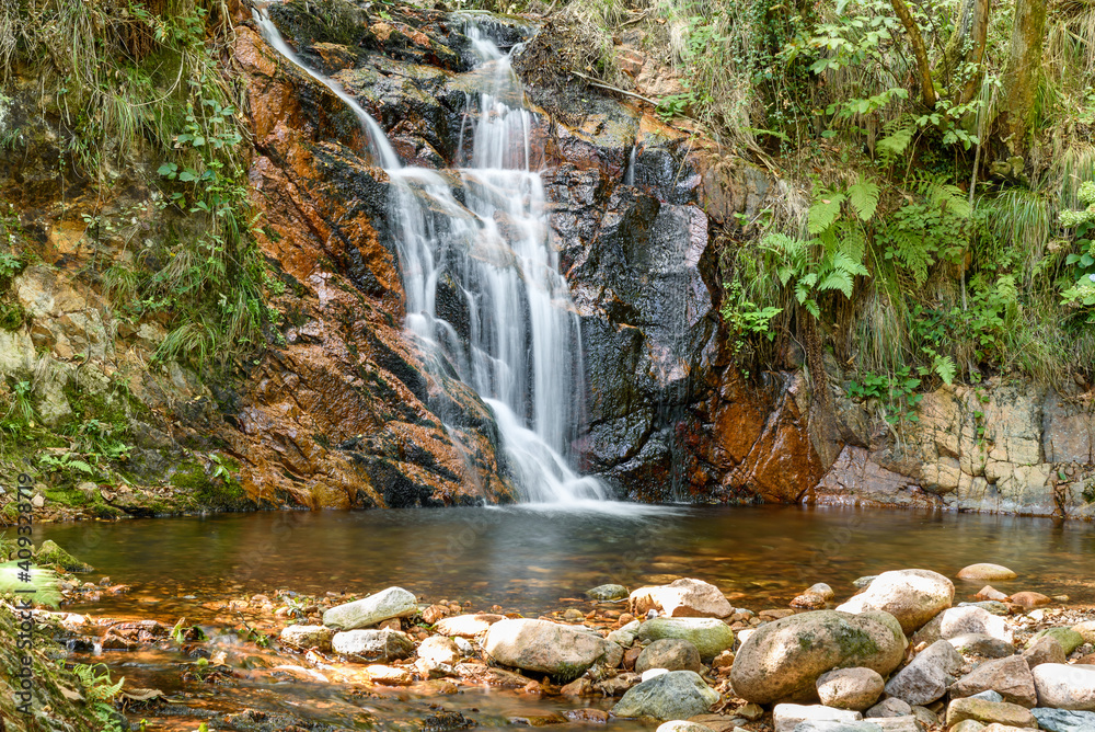 Fototapeta premium Rio Cavallizza waterfalls of the Cuasso al Monte, Valceresio in the province of Varese, Lombardy, Italy