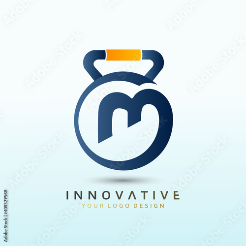 Letter M crossfit logo, fitness logo, Dumbbell icon, Gym Fitness Logo Images and Vectors, Stock Photos