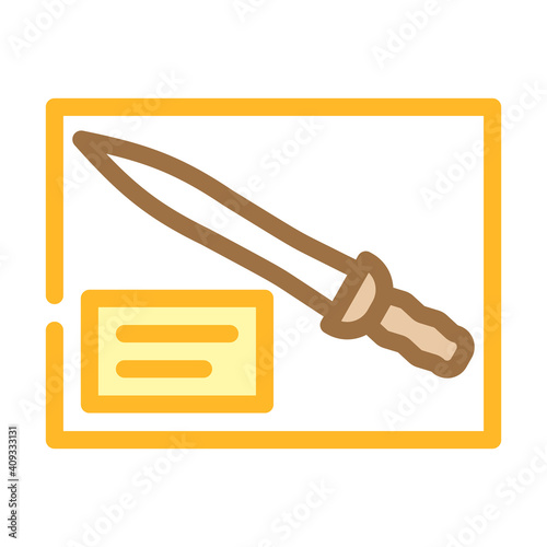 gladius museum exhibit color icon vector illustration