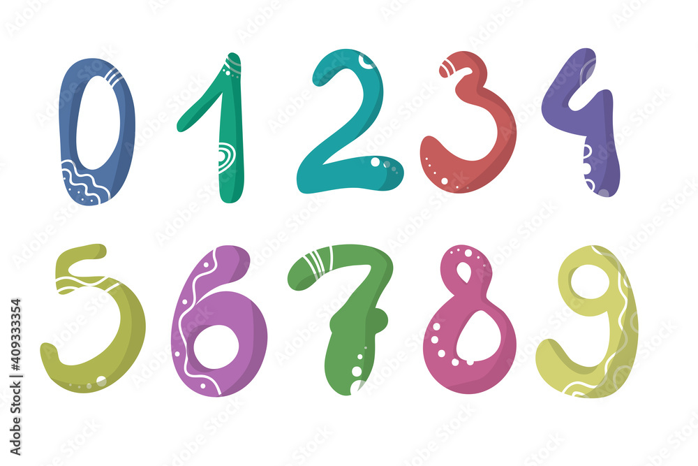 Cute Number Character zero one two three four five six seven eight nine cartoon doodle set. Cute funny numbers vector illustration set. Colorful cartoon numbers for kids, birthday card template. Cute Number Character zero one two three four five six seven eight nine cartoon doodle set. Cute funny numbers vector illustration set. Colorful cartoon numbers for kids, birthday card template.