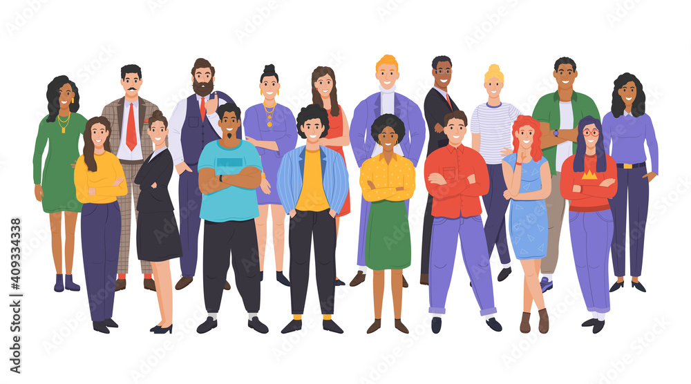 Multicultural group of people. People of different races and cultures. Cartoon characters set in flat design style. Vector Multicultural group of people. People of different races and cultures. Cartoon characters set in flat design style. Vector