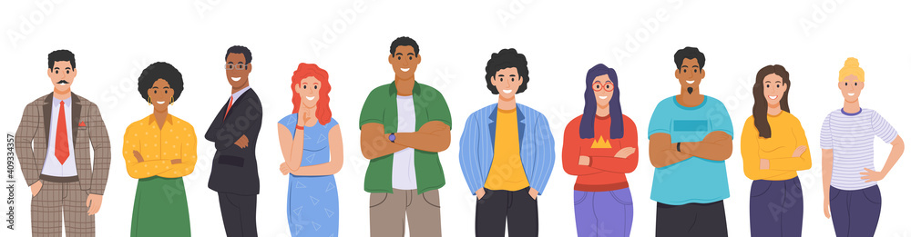Multicultural group of people. People of different races and cultures. Cartoon characters set in flat design style. Vector Multicultural group of people. People of different races and cultures. Cartoon characters set in flat design style. Vector