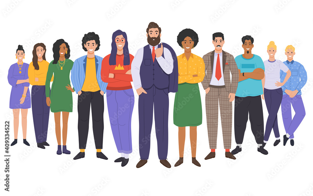 Multicultural group of people. People of different races and cultures. Cartoon characters set in flat design style. Vector Multicultural group of people. People of different races and cultures. Cartoon characters set in flat design style. Vector