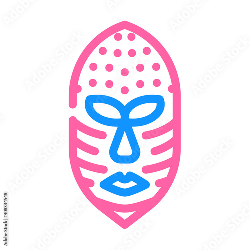 mask museum exhibit color icon vector illustration