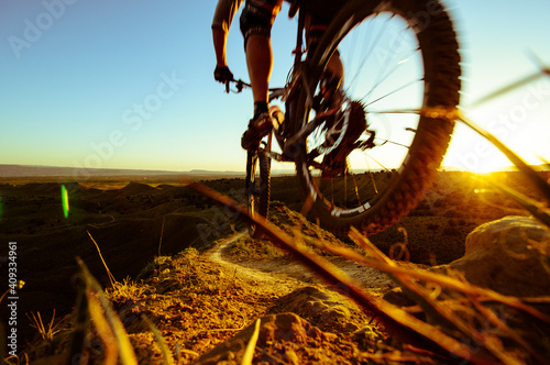 Obraz na plátně Mountain Biking in Colorado.