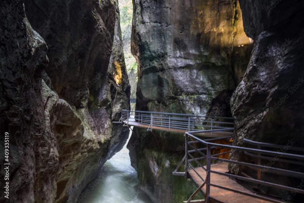 Aare Gorge in Berner Oberland in Switzerland