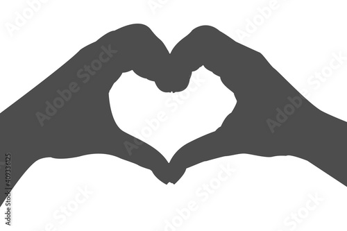 Hands making heart sign.Grey hands on a white background vector illustration in EPS 10