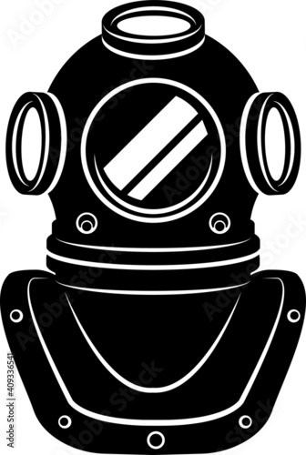 Vintage Diver Helmet Vector Illustration