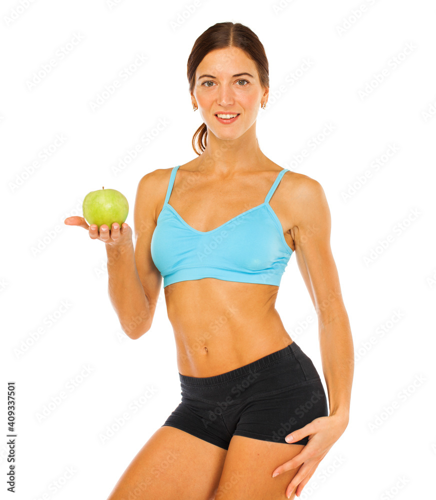 Close up portrait of a young beautiful girl in sport suit Close up portrait of a young beautiful girl in sport suit