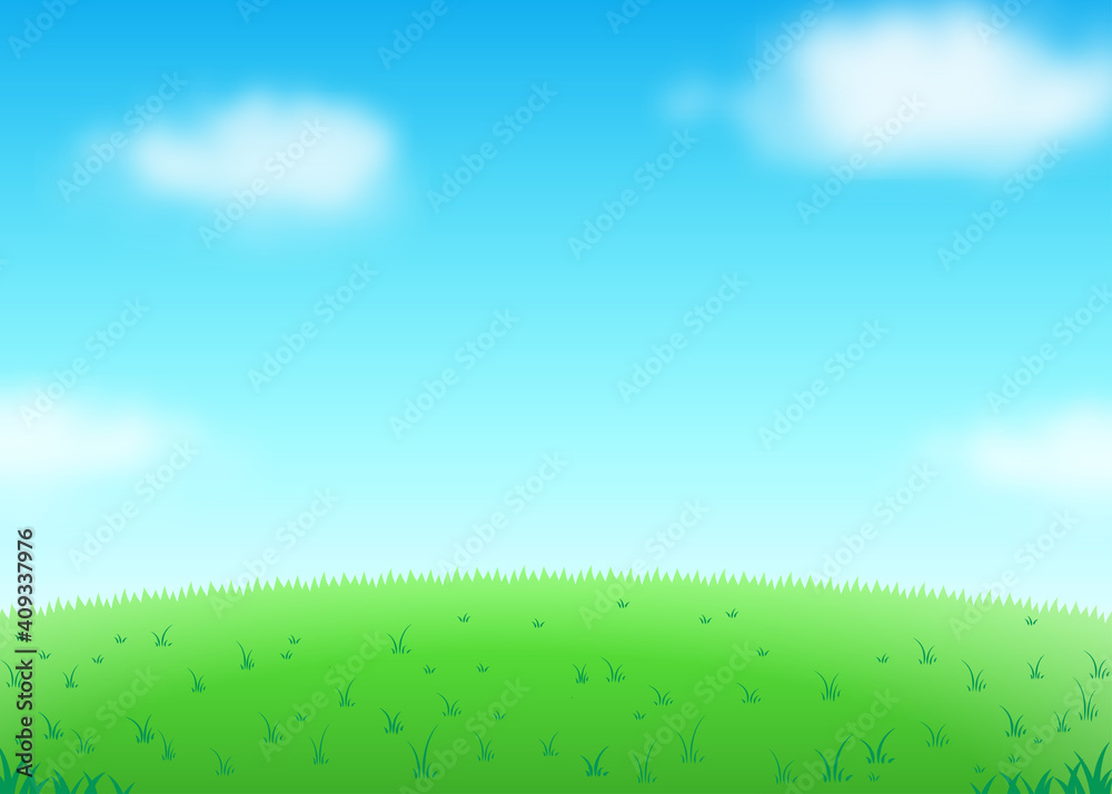 青空と草原の背景