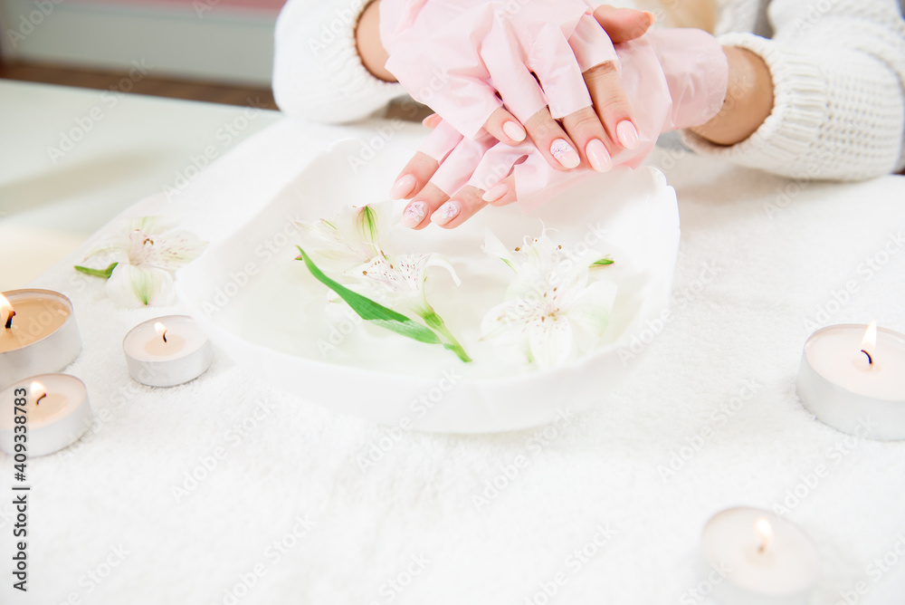 Woman hand care. Hands and spa relaxing. Beauty woman nails. Woman hand care. Hands and spa relaxing. Beauty woman nails.