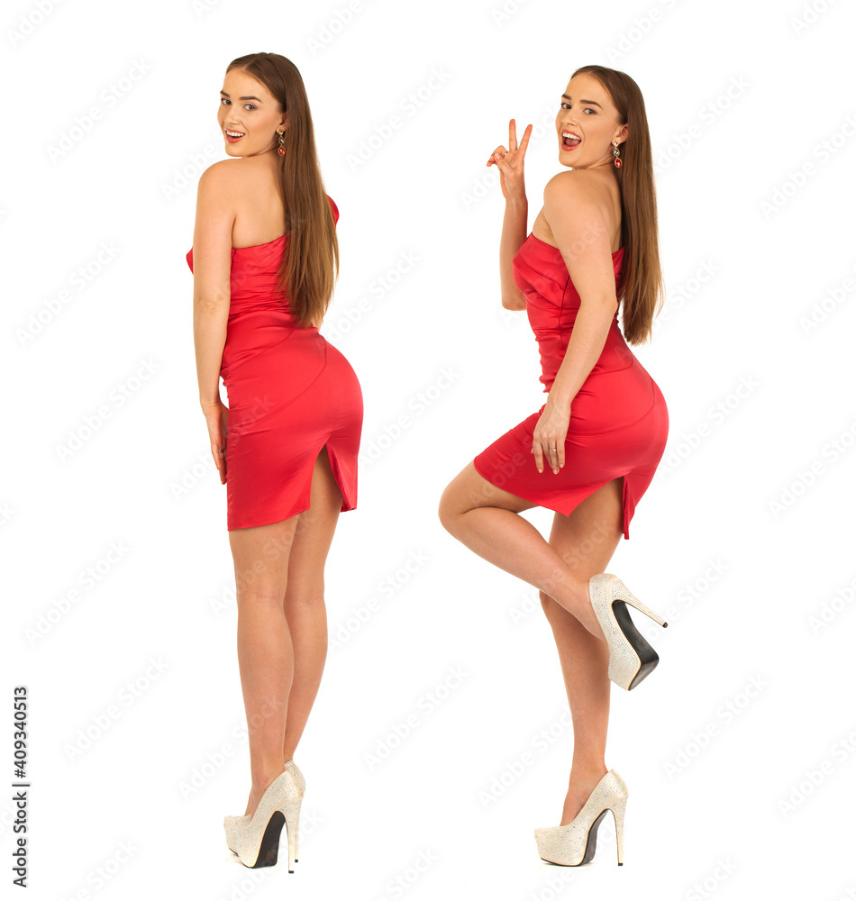 Portrait young beautiful brunette women Portrait young beautiful brunette women