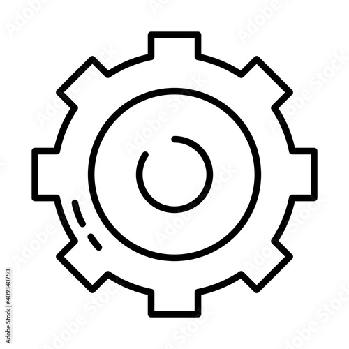 gear wheel icon, half line style