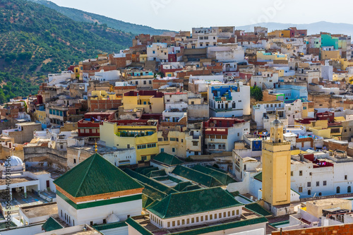 Landscape of the sacred town of Moulay Idriss, Morocco