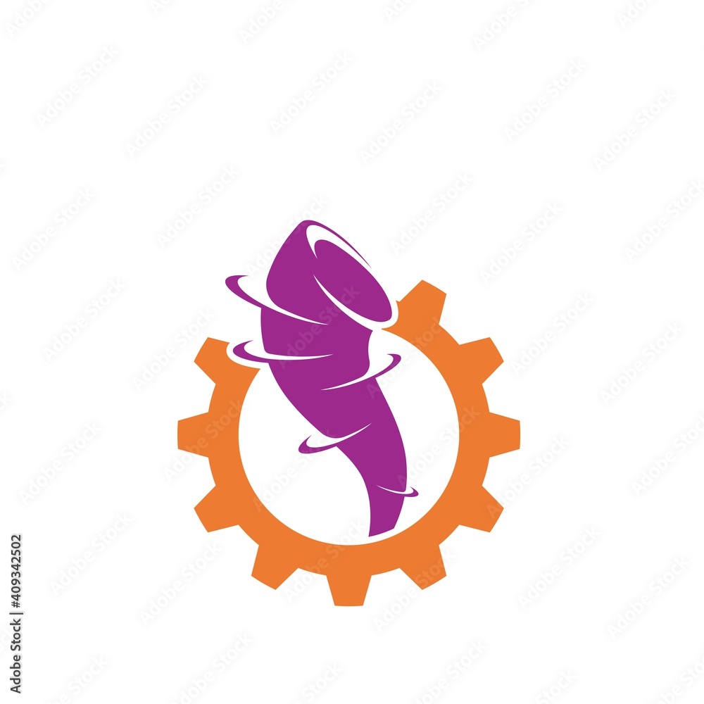 Obraz premium tornado gear vector icon illustration design