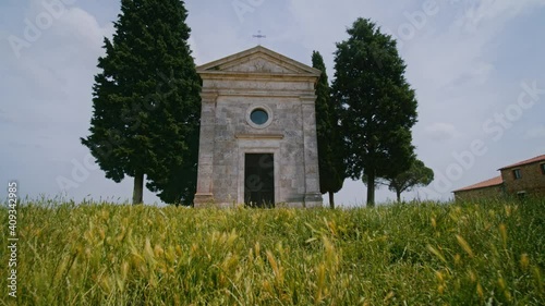 Vitaleta Chapel in the wonderful valley of Orcia, Tuscany.  photo