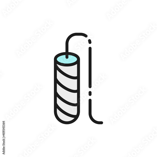 Female tampon, women hygiene flat color line icon. photo