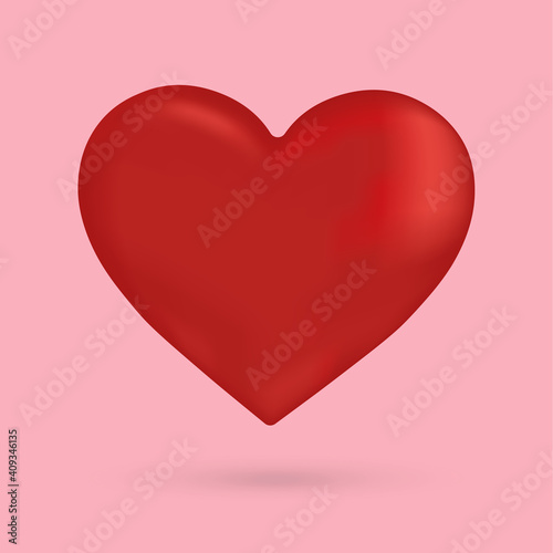 Red heart vector 3d on the pink background,illustration  EPS10.
