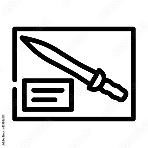 gladius museum exhibit line icon vector illustration