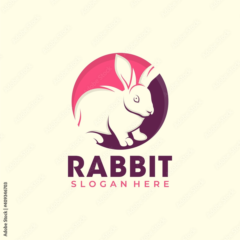 Fototapeta premium Rabbit logo template vector icon symbol illustration 