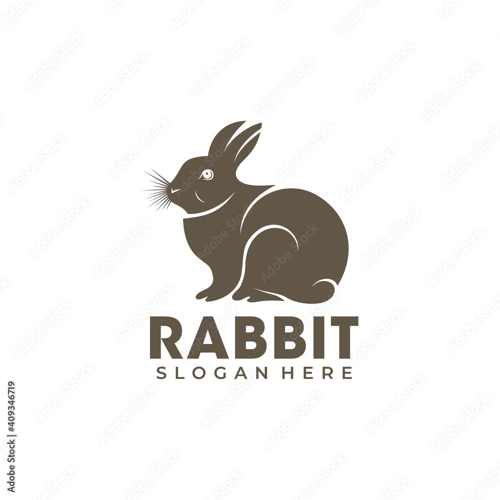 Rabbit logo template vector icon symbol illustration
