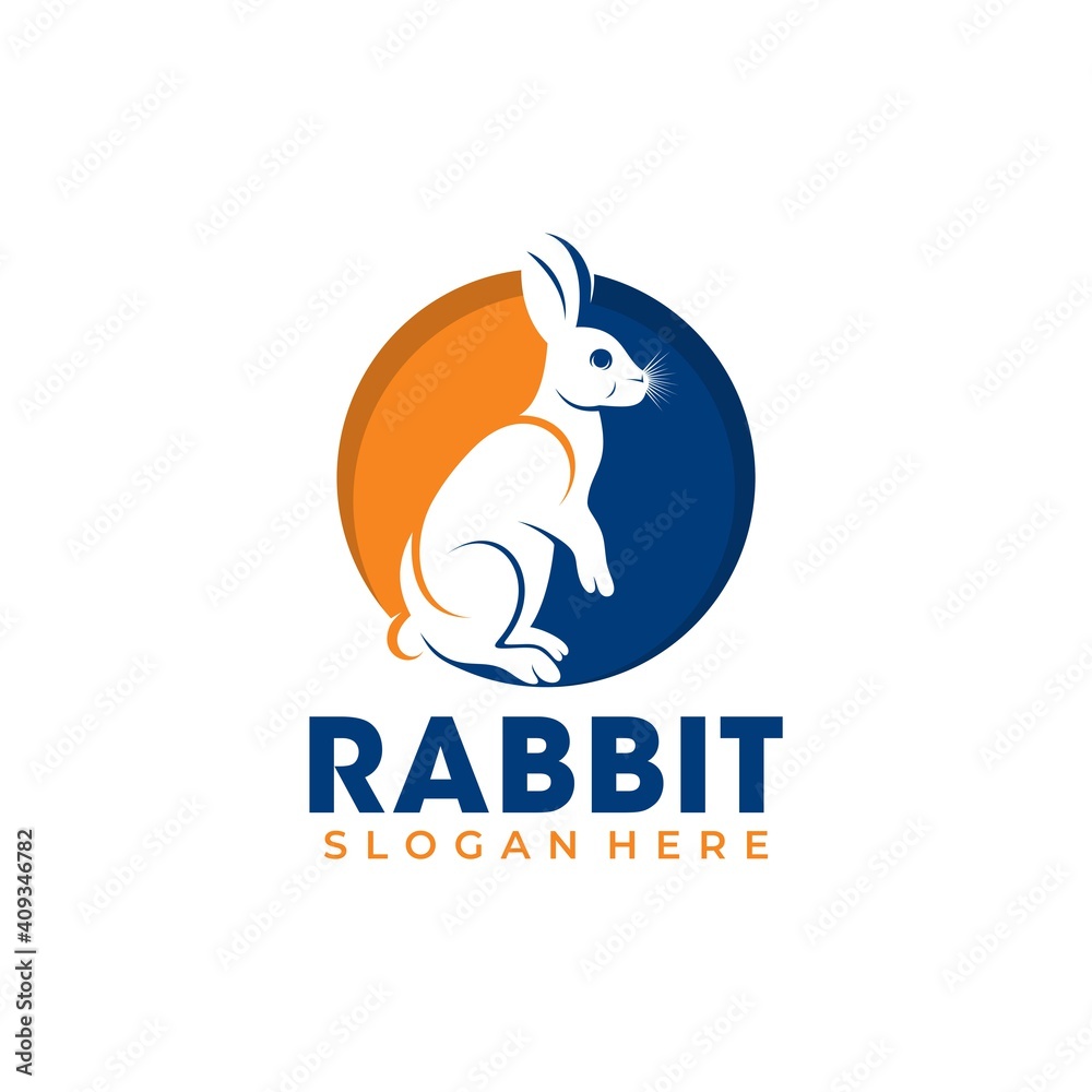 Fototapeta premium Rabbit logo template vector icon symbol illustration