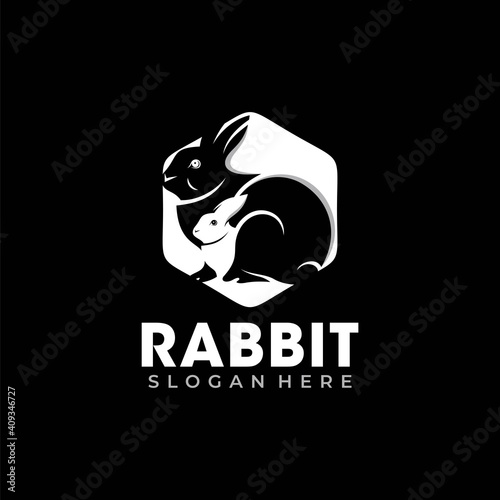 Rabbit logo template vector icon symbol illustration 