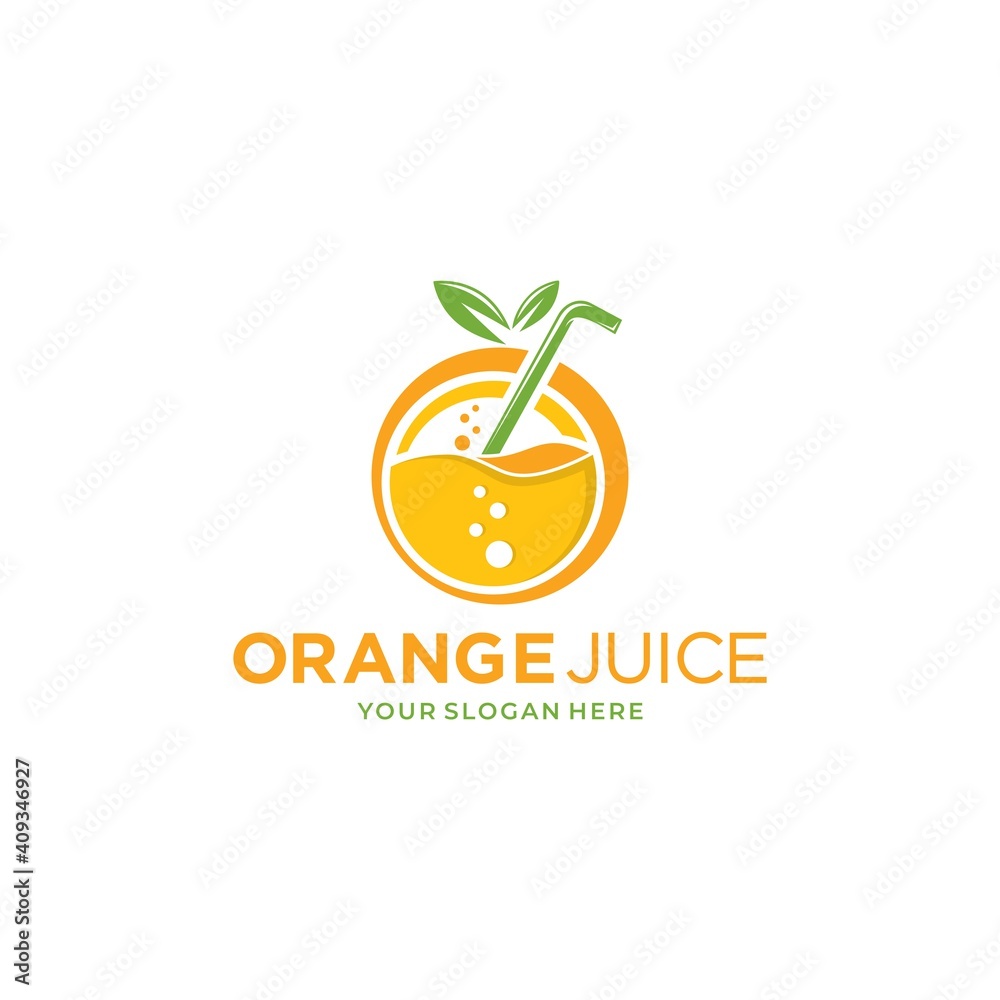 Orange Juice logo design Template. Vector illustration
