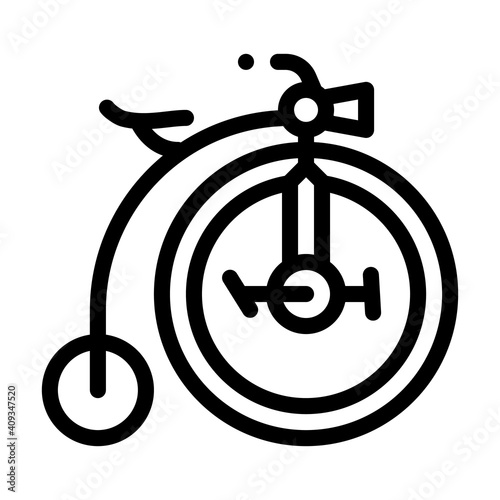 bike technique museum exhibit line icon vector illustration