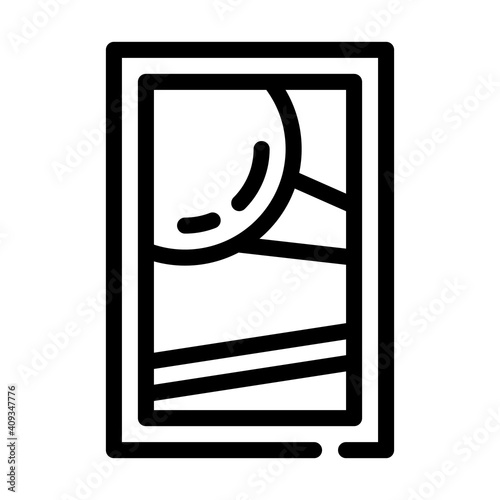 contemporary art museum exhibit line icon vector illustration