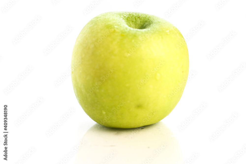 Isolated picture of green apple on white background. Isolated picture of green apple on white background.
