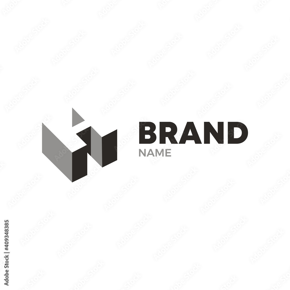 Fototapeta premium vector illustration of letter H 3d style, multipurpose logo design 