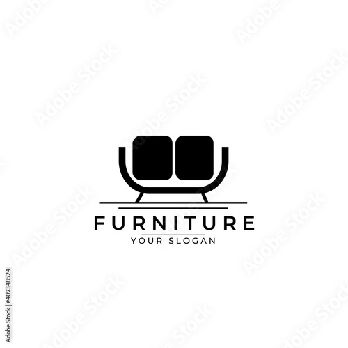furniture line art logo vector simple illustration template design