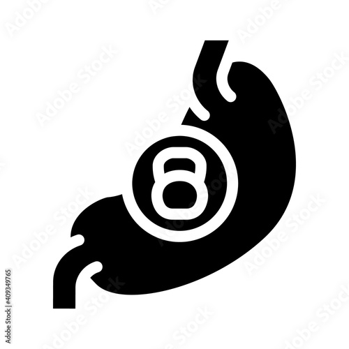 stomach dull or severe ache glyph icon vector illustration