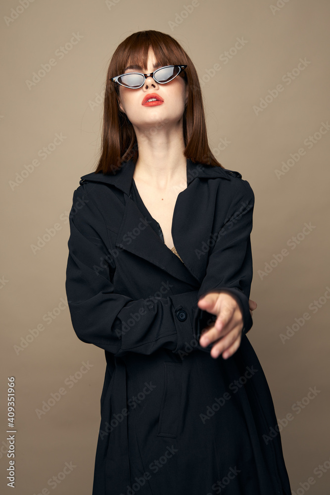 Beautiful woman clothes smile rejoicing studio lifestyle