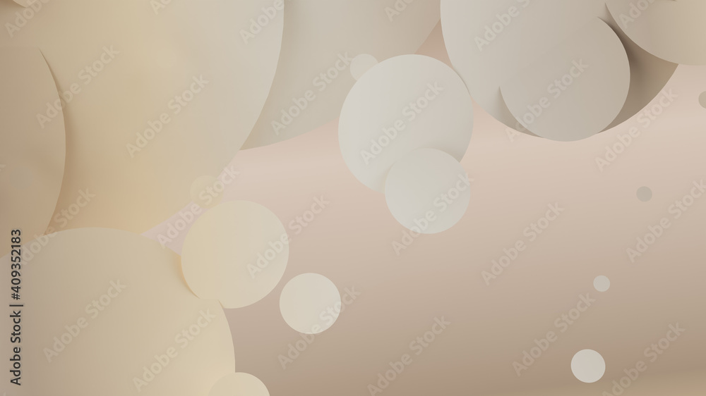 3d Abstract Dimensional Wallpaper with Smooth Soft Color Gradient in Pastel Beige and Cream