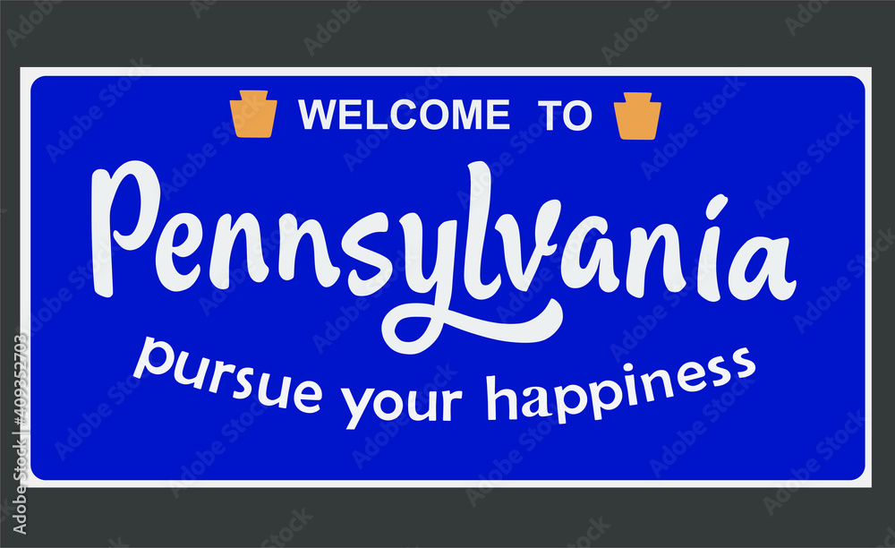to Pennsylvania sign with best quality Stock Vector Adobe Stock