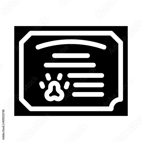diploma groomer glyph icon vector illustration flat