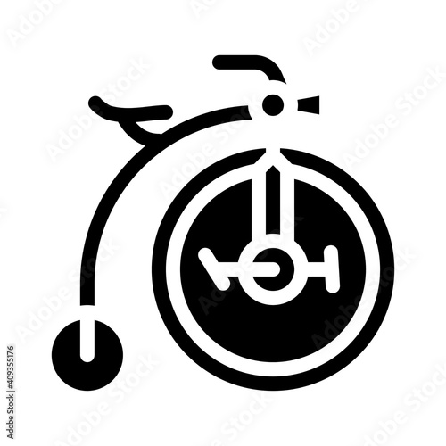 bike technique museum exhibit glyph icon vector illustration