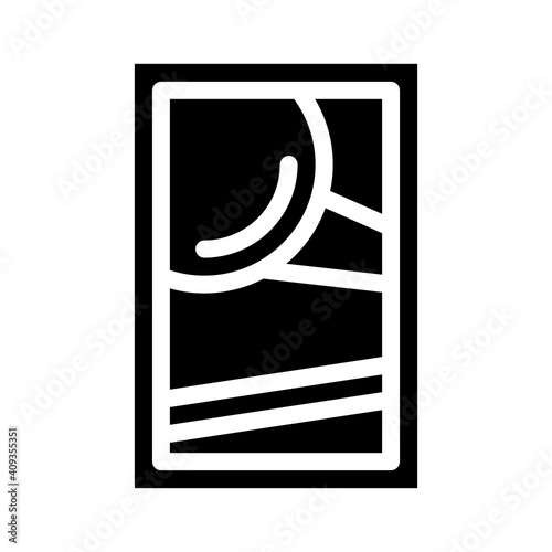 contemporary art museum exhibit glyph icon vector illustration